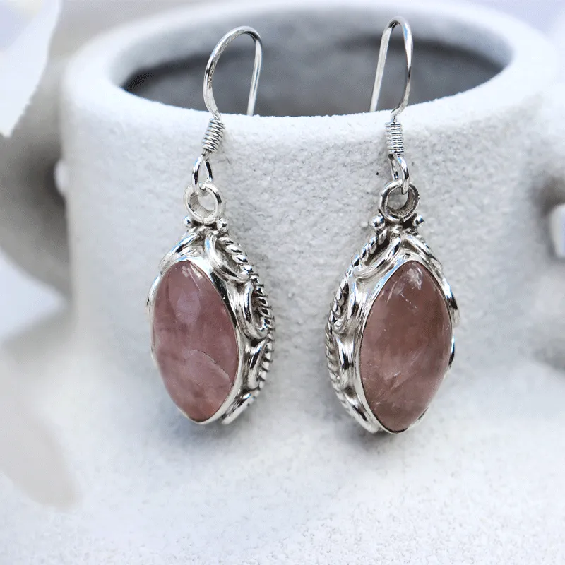 Tapi Rose Quartz Bohemian Earrings