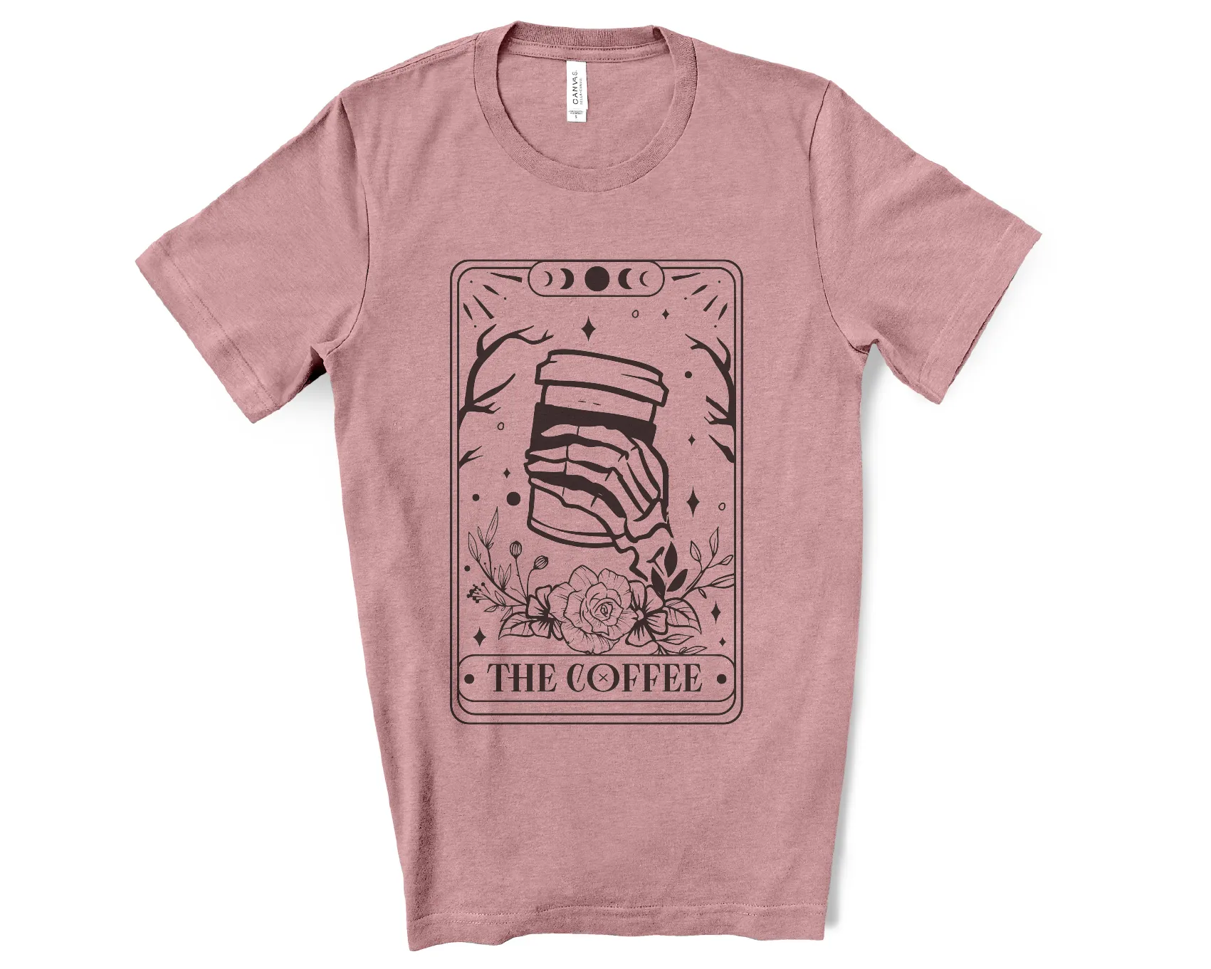 The Coffee Tarot Card Bella Canvas Tee In Three Colors