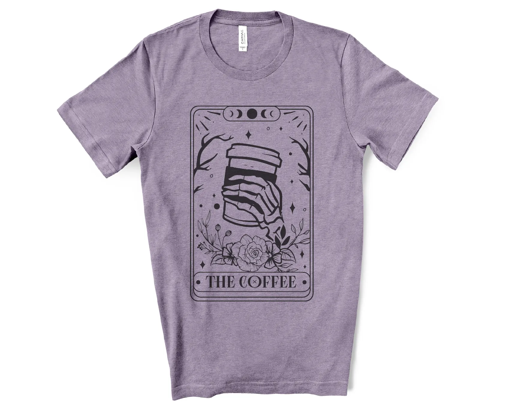 The Coffee Tarot Card Bella Canvas Tee In Three Colors