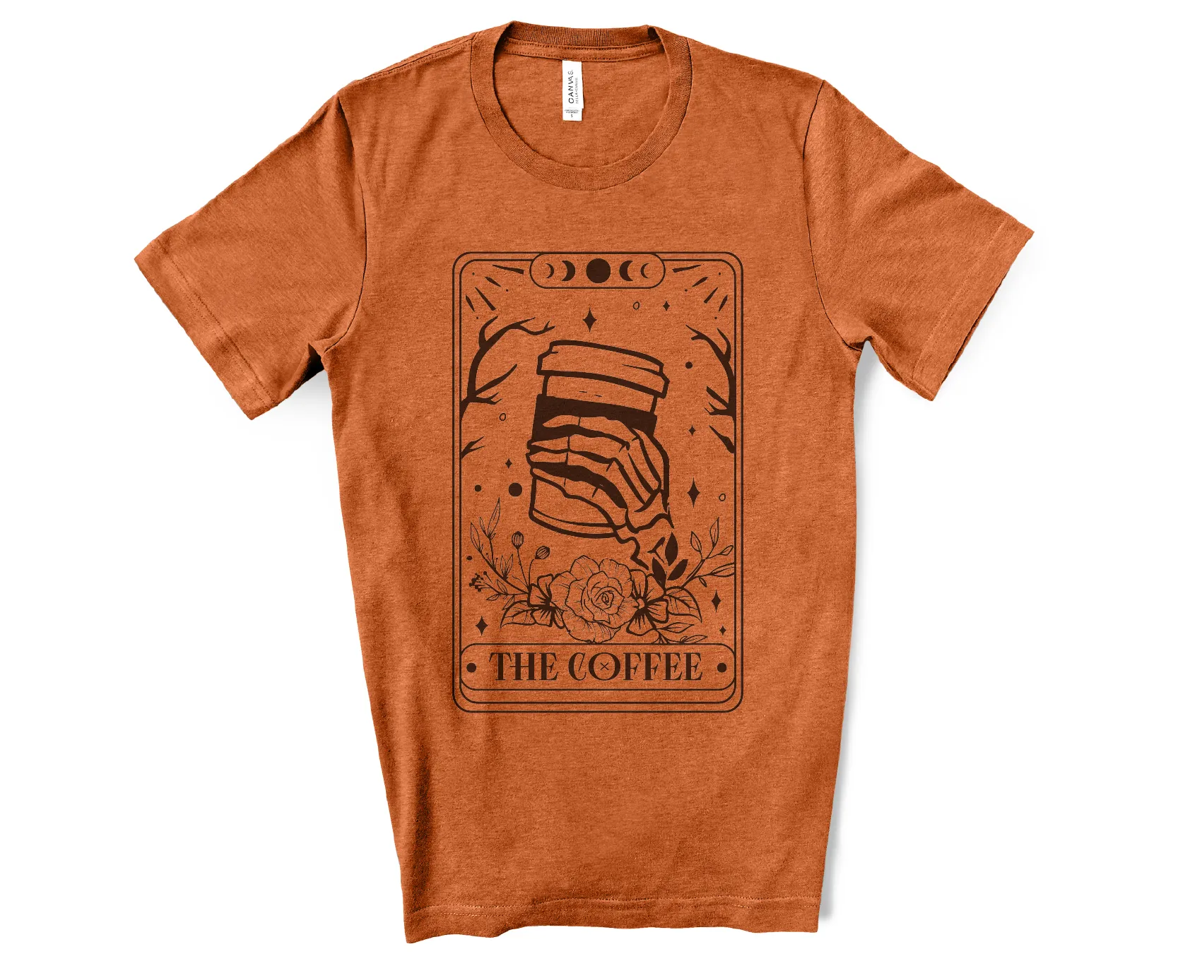 The Coffee Tarot Card Bella Canvas Tee In Three Colors