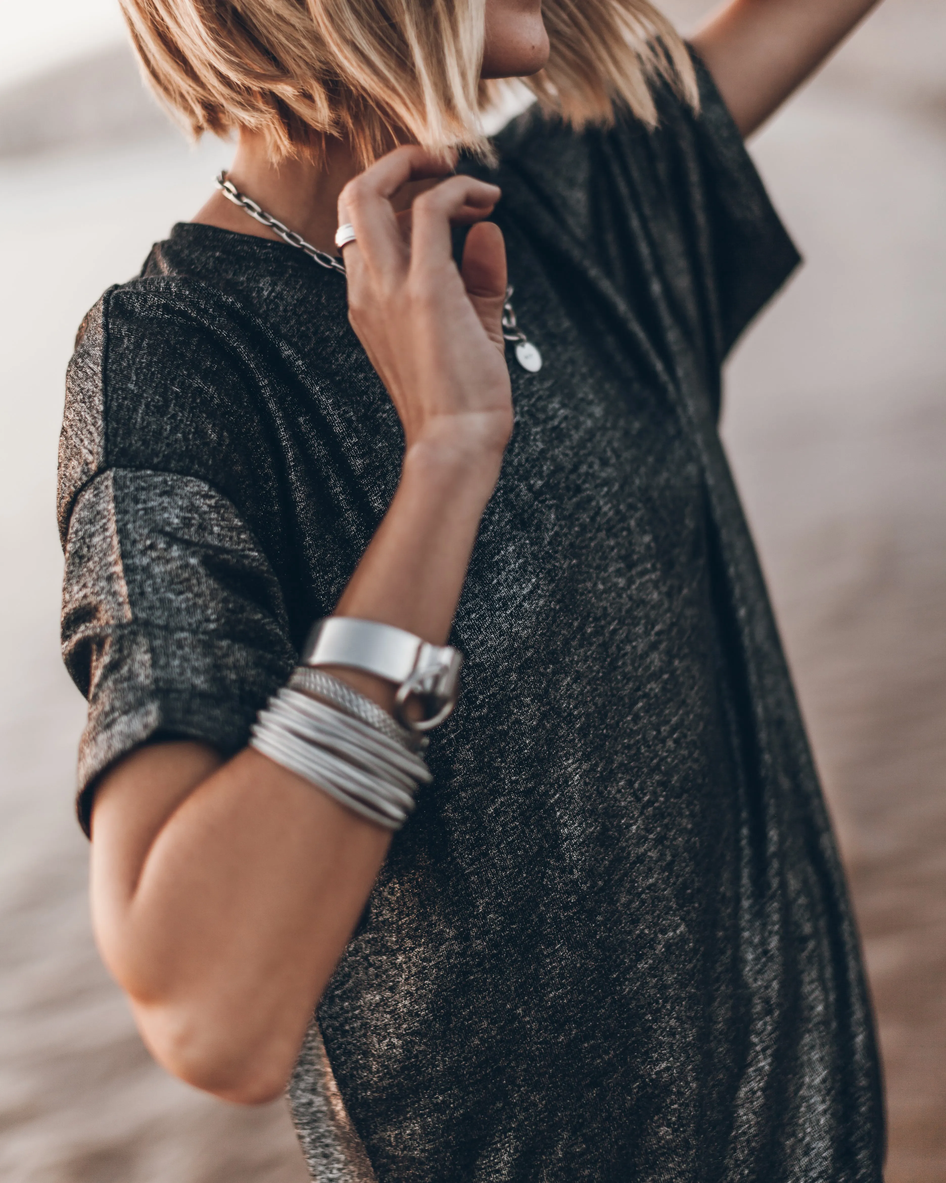 The Dark Sparkly Linen Dress