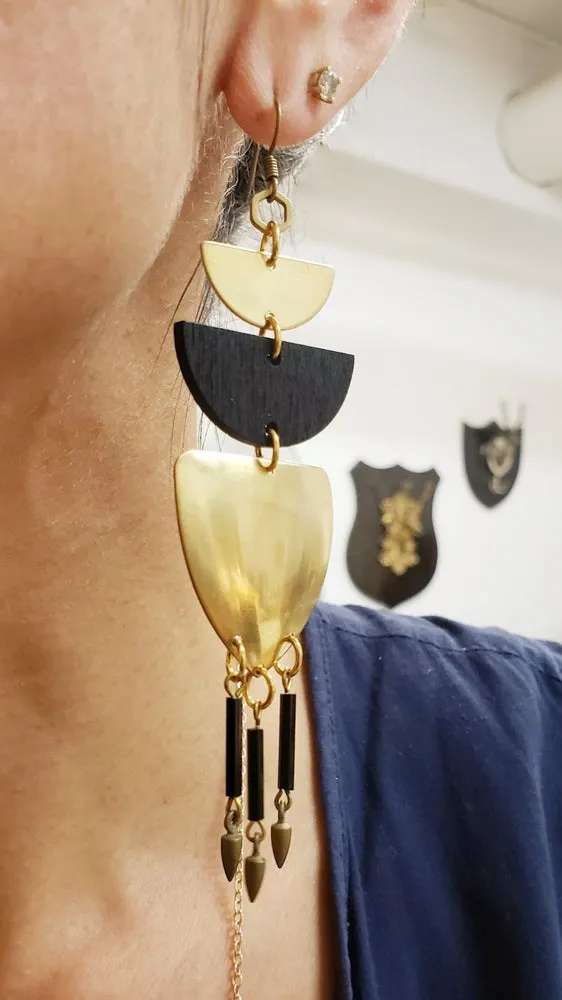 Totem fringe duster earrings