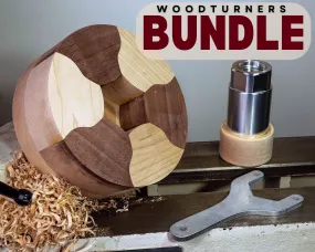 Turners Bundle - Maple/Walnut Segmented Bowl Blank plus Glue Hub with waste block and wrench