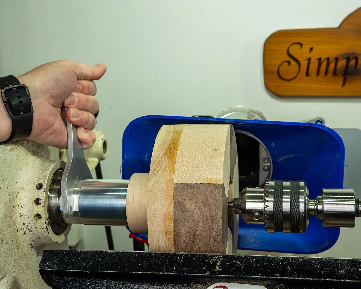 Turners Bundle - Maple/Walnut Segmented Bowl Blank plus Glue Hub with waste block and wrench