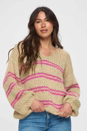 Two-Tone Pink Striped Sweater