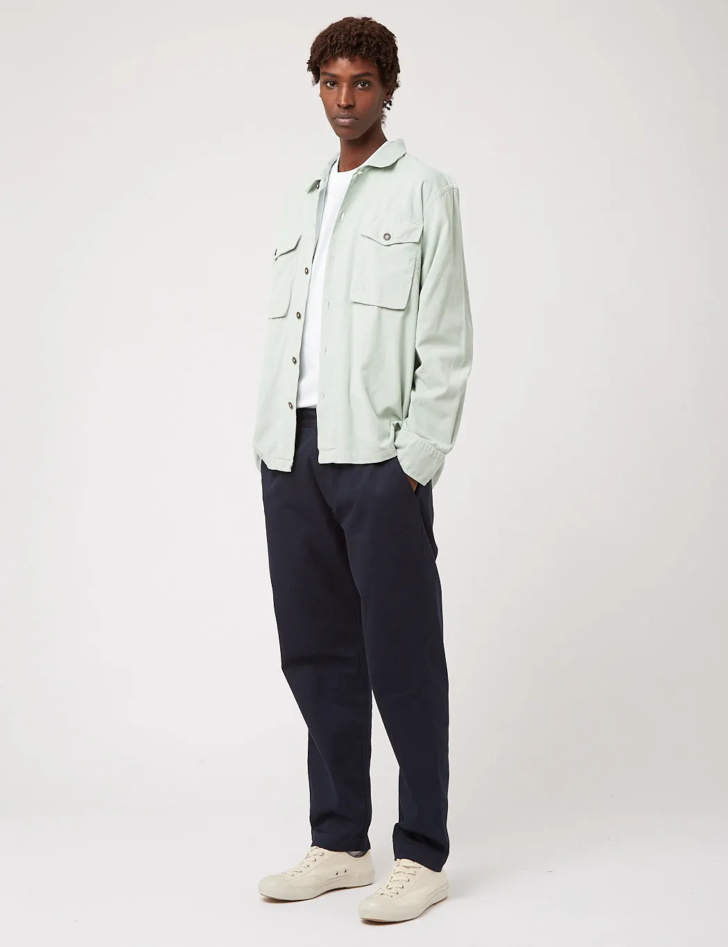 Universal Works Treck Shirt (Fine Corduroy) - Cool Green