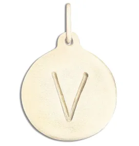 V Alphabet Charm