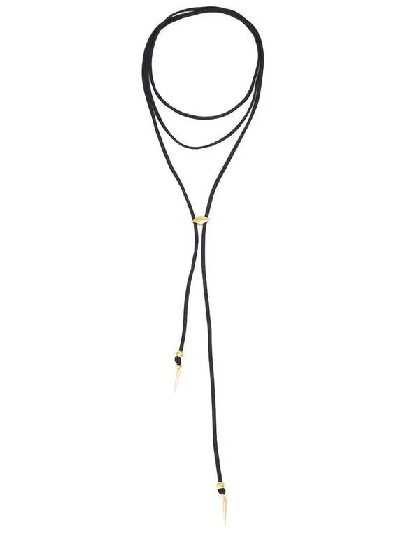 Vanessa Mooney Black Suede Bolo Necklace