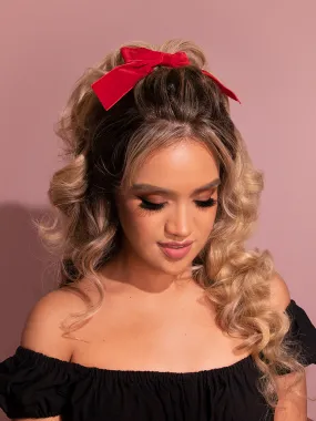 Velvet Hair Bow in Red