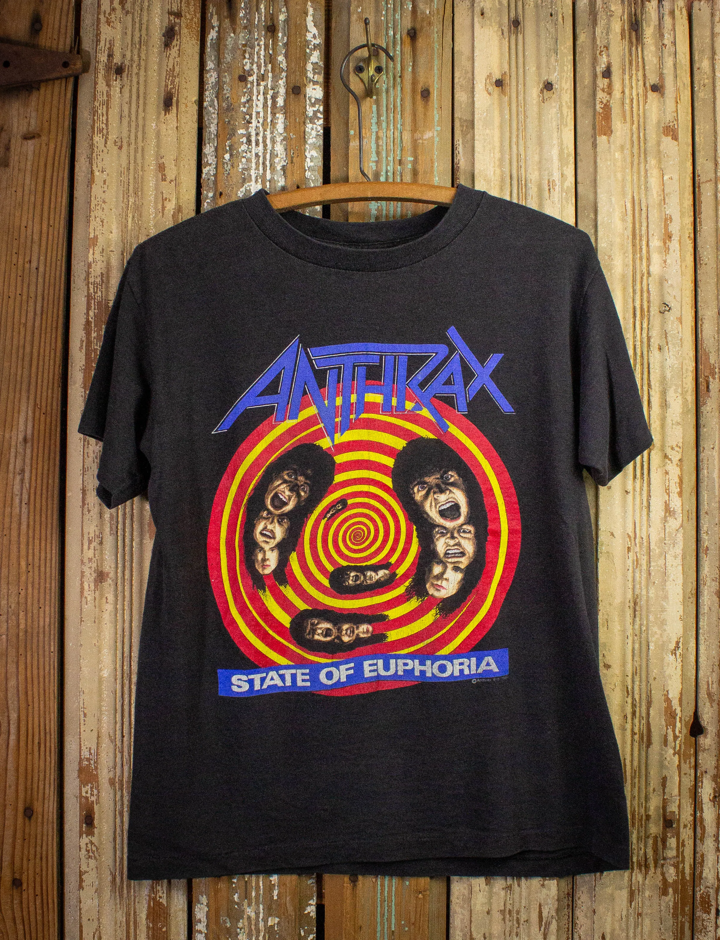 Vintage Anthrax State of Euphoria Concert T Shirt 1988-89 Black Medium