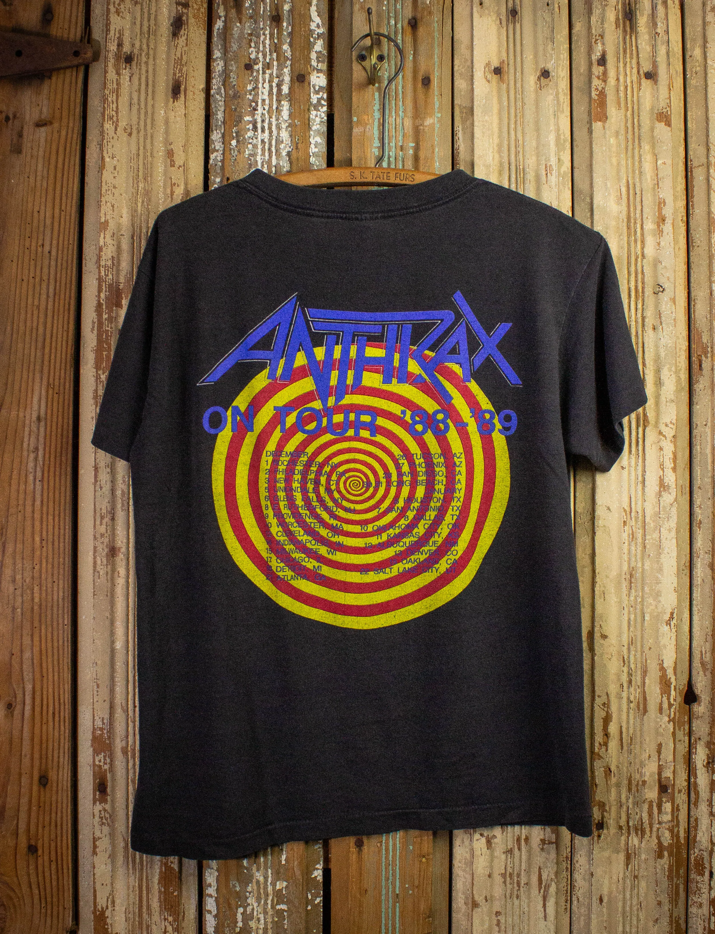 Vintage Anthrax State of Euphoria Concert T Shirt 1988-89 Black Medium