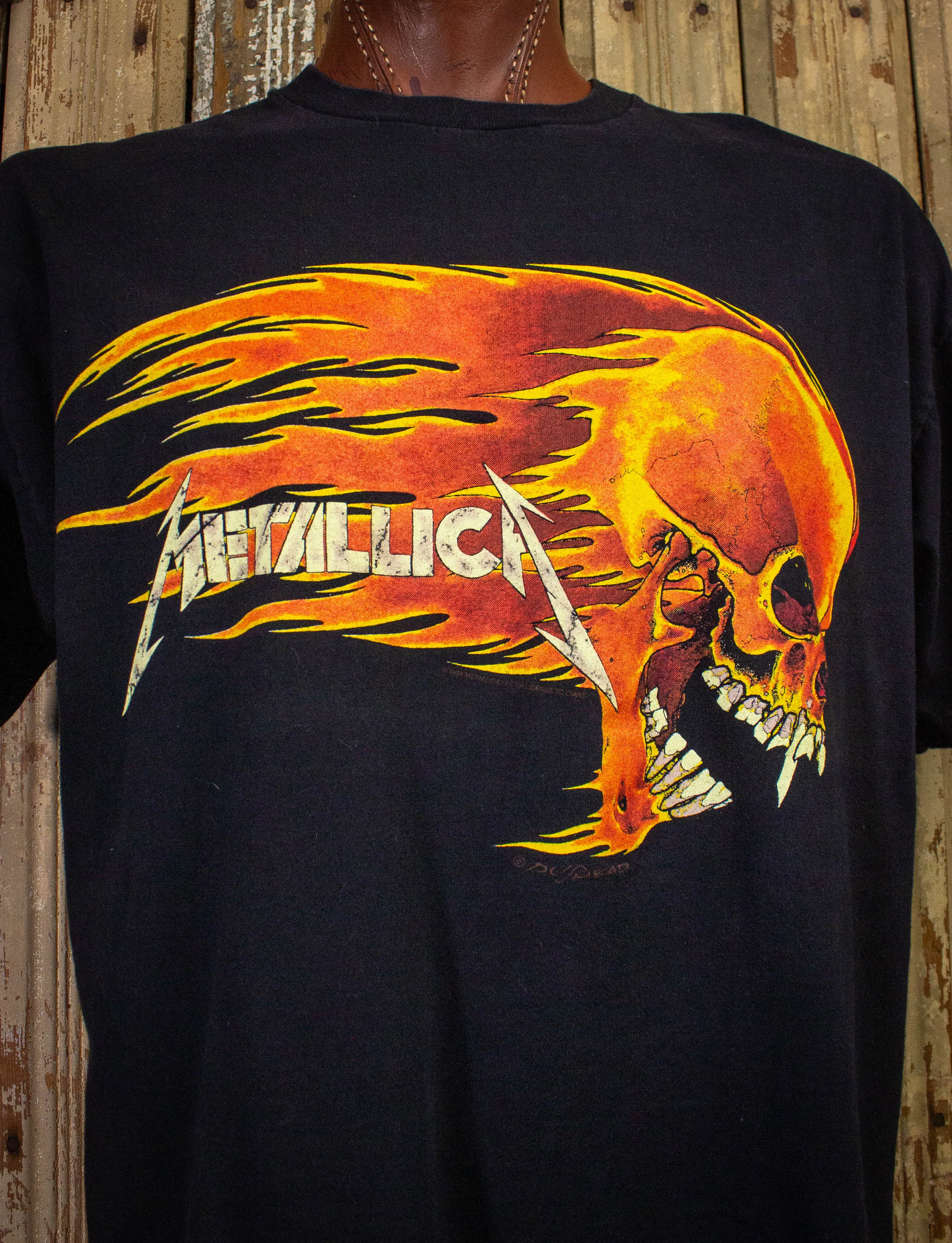 Vintage Metallica Pushead Concert T Shirt 90s Black XL