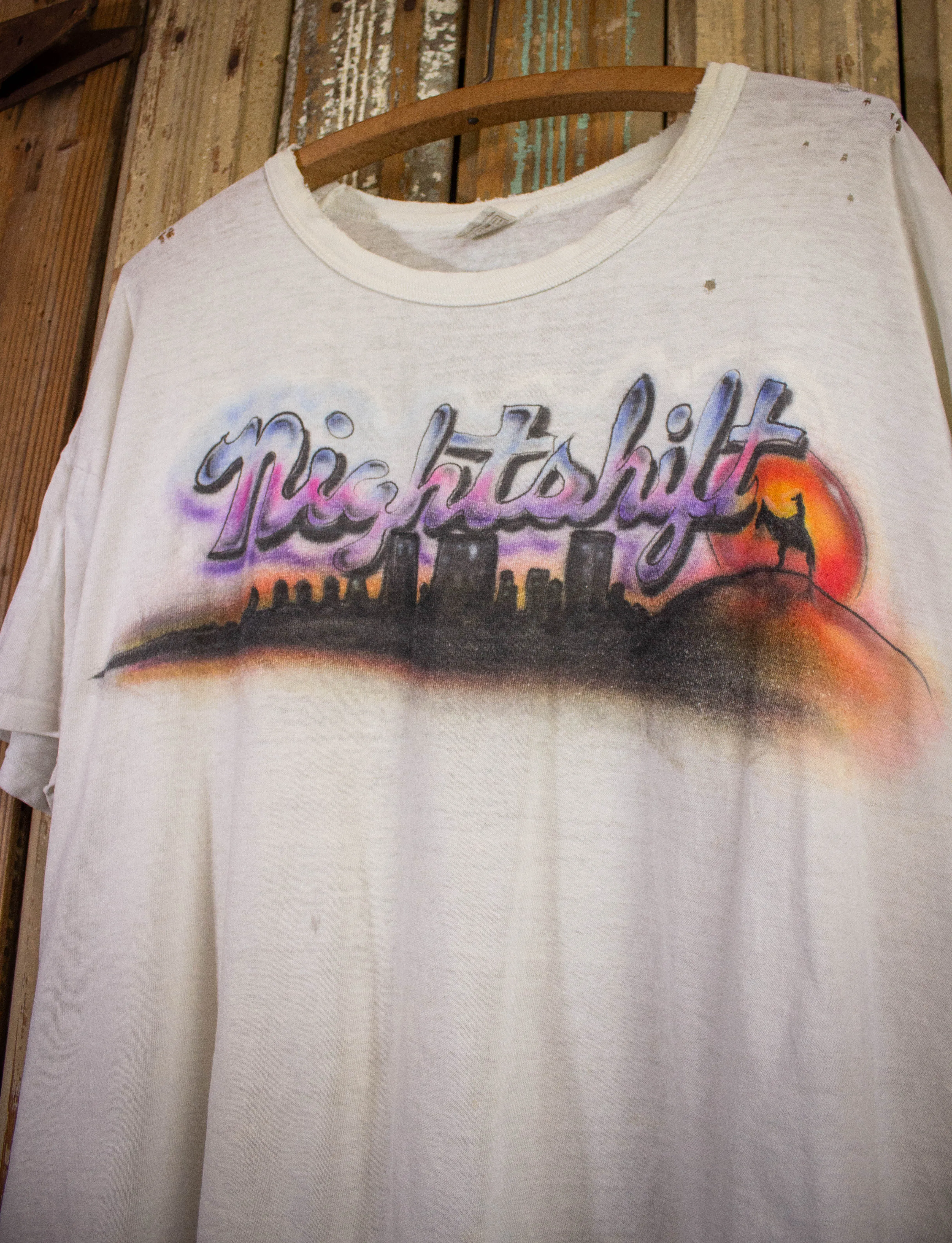 Vintage Nightshift Airbrush Graphic T Shirt 70s/80s White 2XL