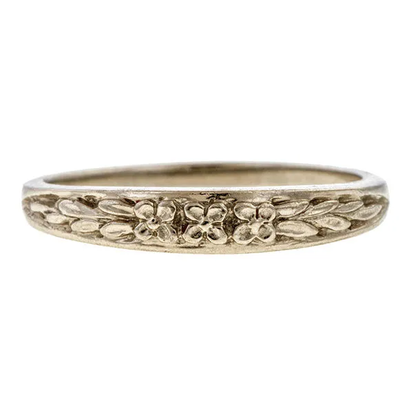 Vintage Patterned Wedding Band Ring