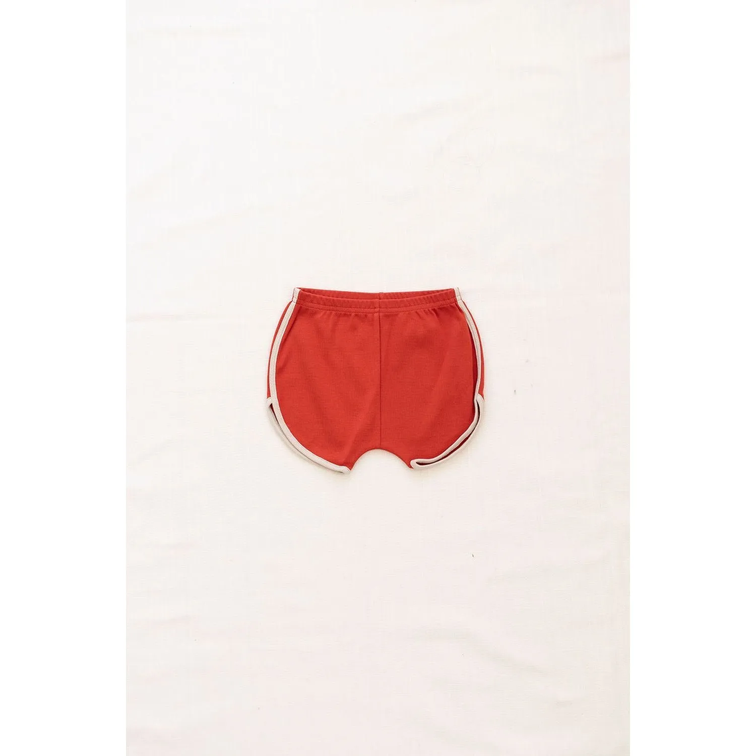 Vintage track shorts - brick red w/ oatmeal trim