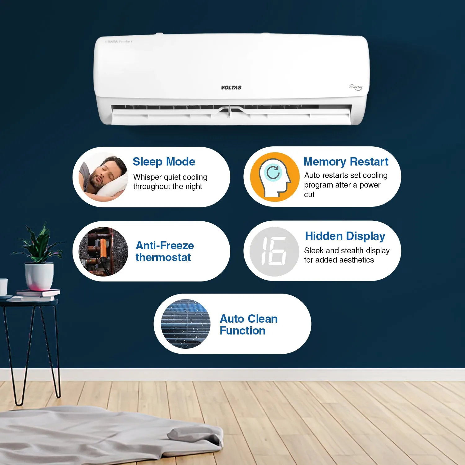 Voltas Adjustable Inverter AC, 1.5 Ton, 5 star - 185V Vectra Elegant