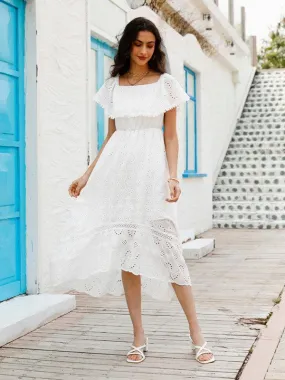 White Lace Off Shoulder Maxi Dress