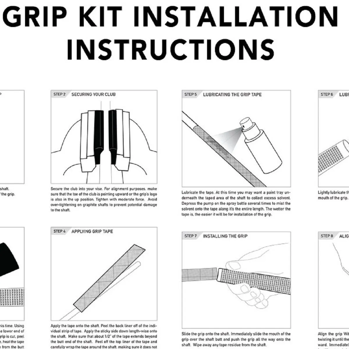 Winn Dri-Tac Wrap - 13 piece Golf Grip Kit (with tape, solvent, vise clamp) - GRAY WRAP