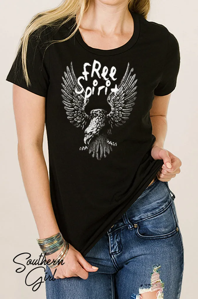 Women's Eagle Free Spirit Black T Shirt